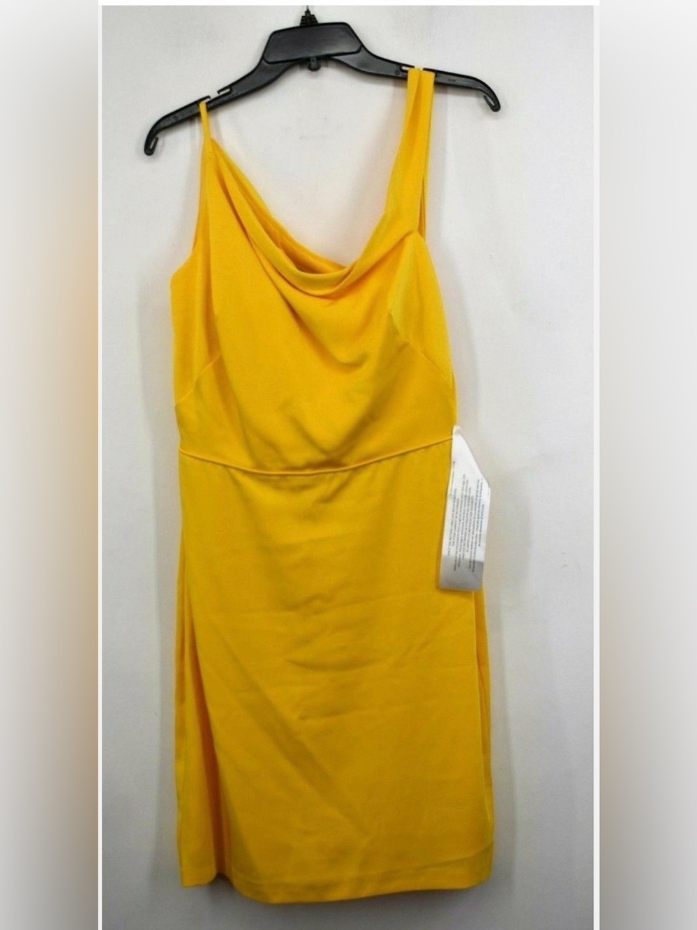 Mac Duggal Womens One Shoulder Cocktail Dress Cap Sleeves Square Neck Yellow 6